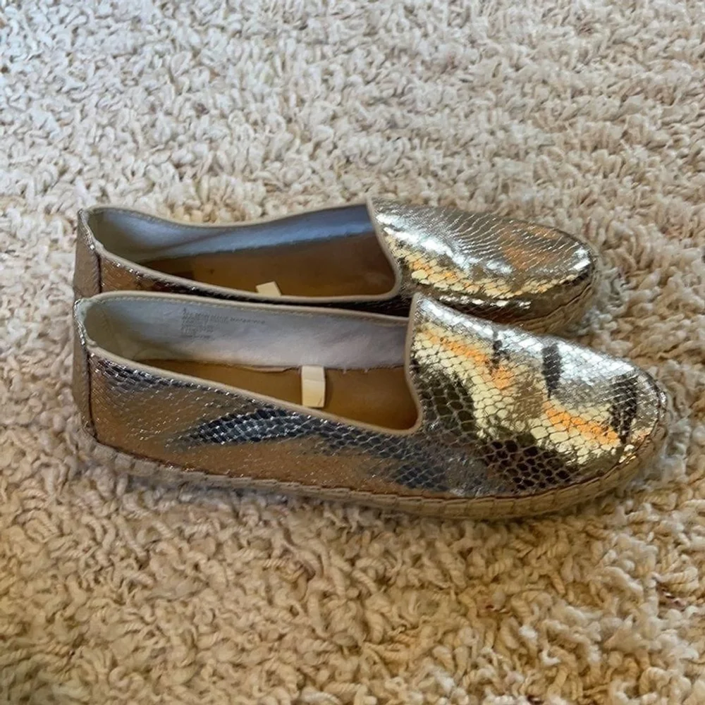 DV Dolce Vita for Target Canvas Gold Metallic Flat Espadrilles Shoes Size 9
